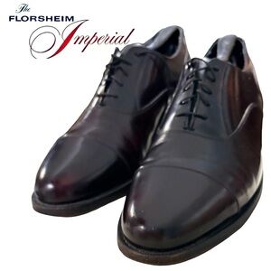 Florsheim Imperial 11D USA Mens Burgundy Leather Cap Toe Dress Oxfords Shoes